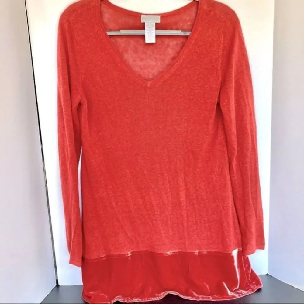 SOFT SURROUNDINGS Knit & Velvet Tunic Sweater S